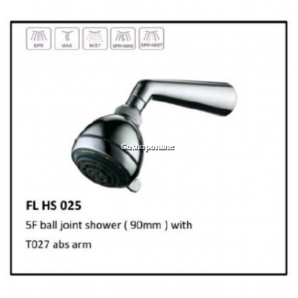 Falla 5F Ball Joint Shower (90mm) with T027 ABS Arm FL HS 025 Falla 5F Ball Joint Shower (90mm) with T027 ABS Arm FL HS 025