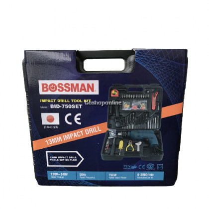 Bossman 13mm 750W Impact Drill with 105pcs Accessories #BID-750SET